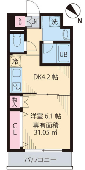 【間取り】 | メゾンドソレイユⅤ | 生活空間が分けやすい１ＤＫ♪