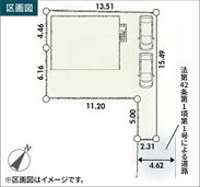 厚木市第4温水　新築一戸建て　1号棟の区画図|配置図