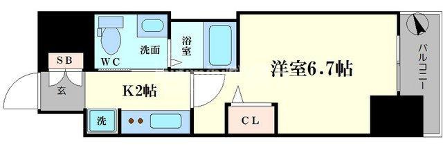 エステムコート阿波座プレミアムの間取り