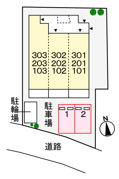サイカス新屋敷の区画図|駐車場