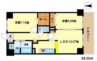 【間取り】 | エスヴェール北梅田　豊崎小学校区 | エスヴェール北梅田　開放感のある間取り