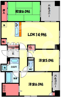 【間取り】 | DIVA天満橋　堀川小学校区 | DIVA天満橋（ディーバ天満橋）　開放感のある間取り