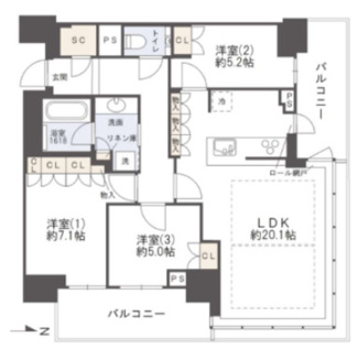 【間取り】 | グランドメゾン新梅田タワー THE CLUB RESIDENCE　大淀小学校区 | 間取り