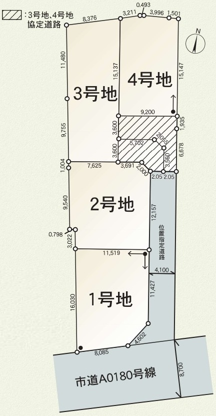 石岡市若松　第7　売地　4号地の土地図|新規開発分譲地です♪