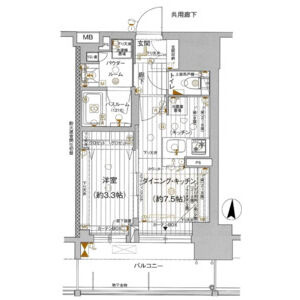 プレサンスロジェ大阪南森町　堀川小学校区の間取り|プレサンスロジェ大阪南森町　開放感のある間取り
