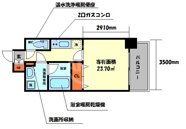 セイワパレス真田山公園南の間取り|セイワパレス真田山公園南　間取り
