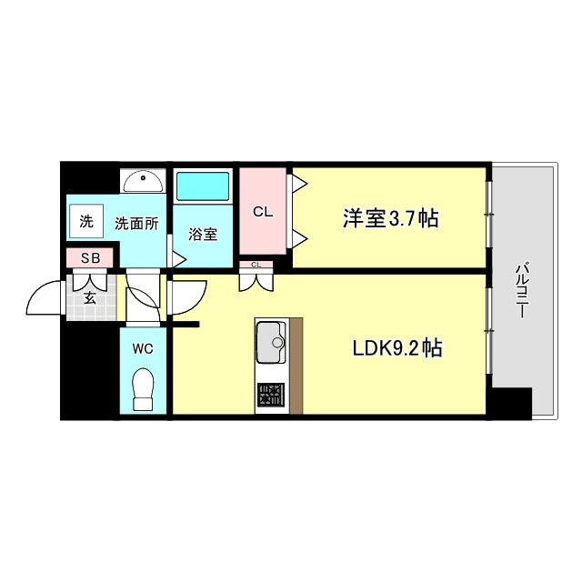 大阪市福島区海老江８丁目の賃貸マンションの間取り