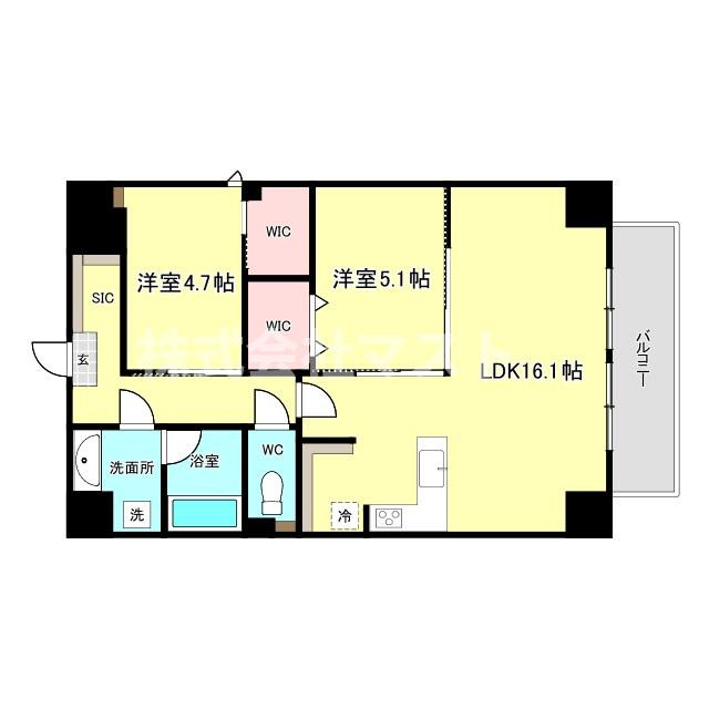 大阪市西区立売堀４丁目の賃貸マンションの間取り
