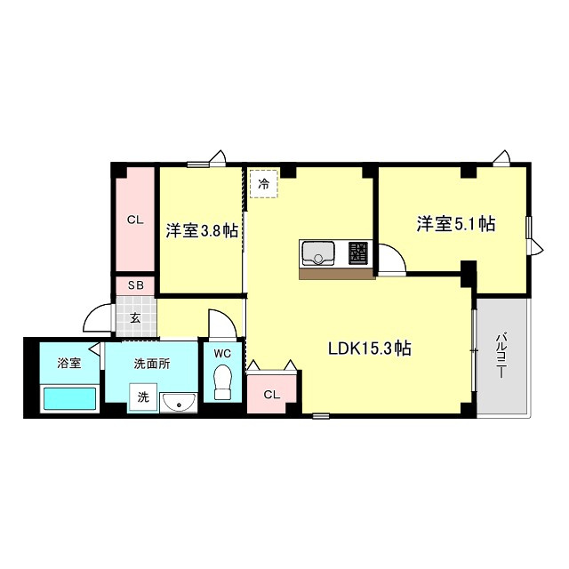 大阪市西区土佐堀３丁目の賃貸マンションの間取り