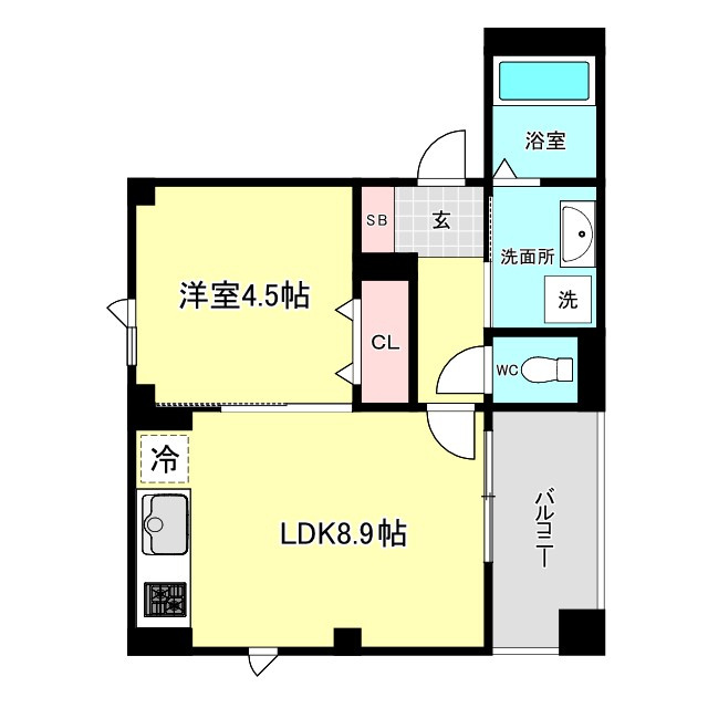 大阪市西区土佐堀３丁目の賃貸マンションの間取り