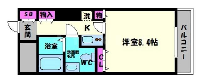 メゾン・ド・ヴィレ大阪城公園前の間取り|メゾン・ド・ヴィレ大阪城公園前　開放感ある間取り