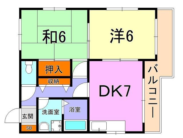 芦屋市三条町の賃貸マンションの間取り