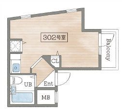 芦屋市平田町の賃貸マンションの間取り