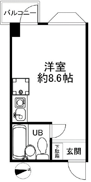 神戸市灘区深田町３丁目の賃貸マンションの間取り