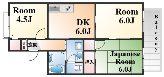 セジュール魚崎の間取り
