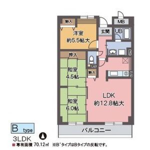 西宮市門戸荘の賃貸マンションの間取り