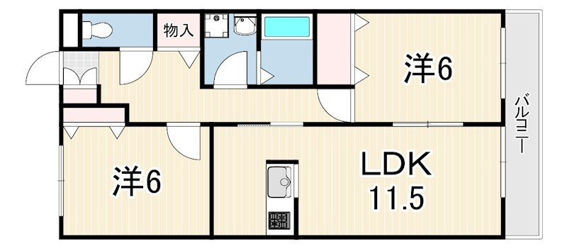 アヴェール上筒井の間取り