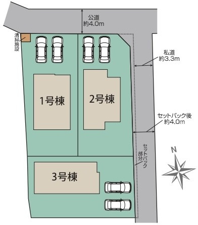 水戸市赤塚1丁目　2期　新築戸建て　2号棟の区画図|区画図です♪