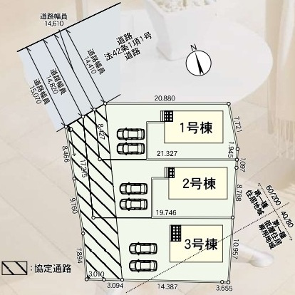 小美玉市羽刈　第3　新築戸建て　1号棟の区画図|区画図です♪