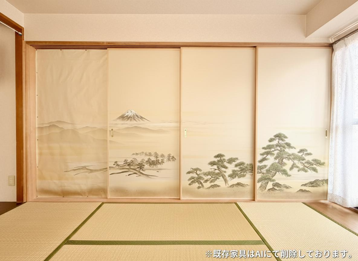 セザール難波西の和室|和室　※既存家具はAIで削除しております。