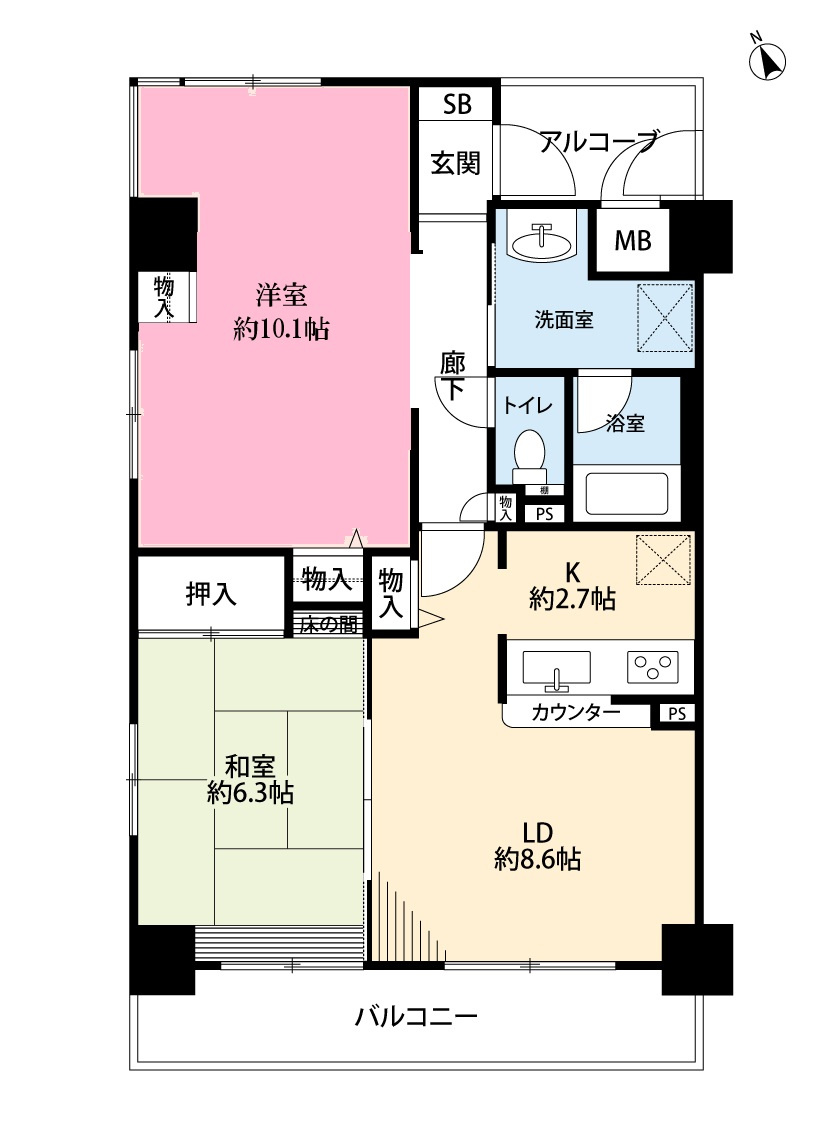 セザール難波西の間取り|間取図