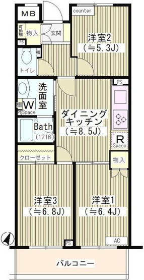 【間取り】 | 第2ゼルコーバ烏山