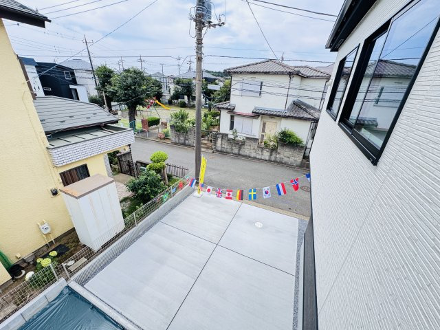 柏市南増尾３丁目新築戸建【土南部小学校：10分】の展望|バルコニーより道路側眺望