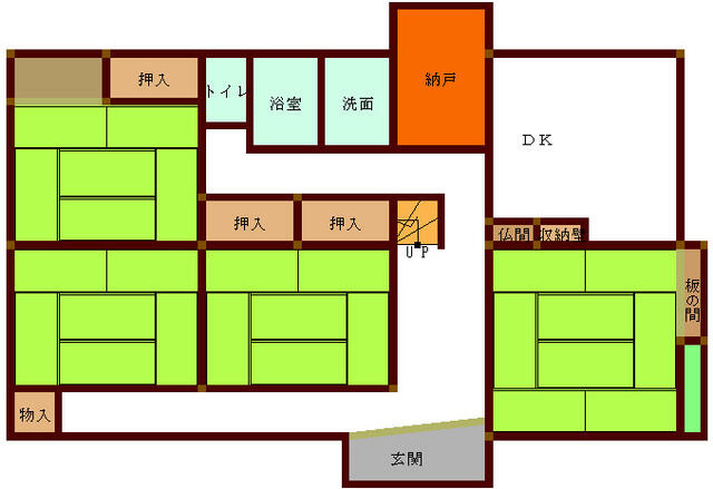 宇都宮市石那田町　6ＳＤＫ　中古戸住宅の間取り