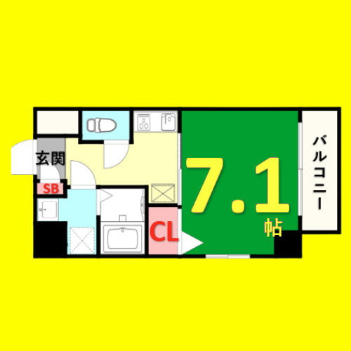 プランドール名駅　名古屋市賃貸　仲介手数料無料の間取り