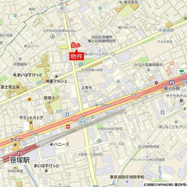 ザ・パークハウス渋谷笹塚の地図