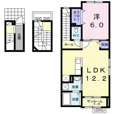 ルーフ　ウェーブ笹崎Ａの間取り