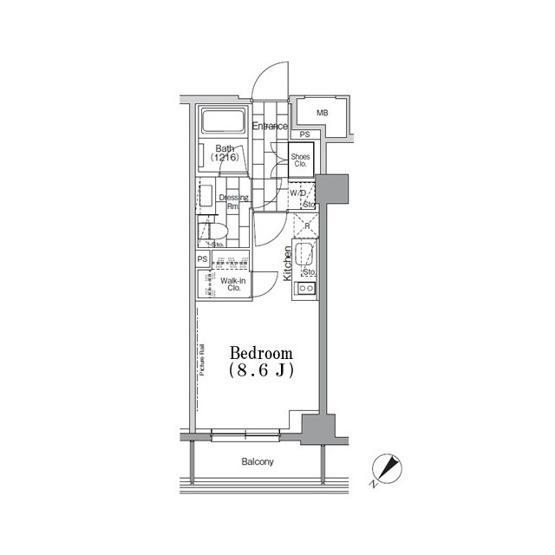 【間取り】 | ＯＮＥ　ＲＯＯＦ　ＦＬＡＴ　ＴＳＵＫＩＳＨＩＭＡ