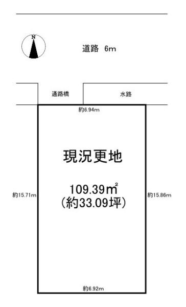 橿原市新口町の売地の土地図