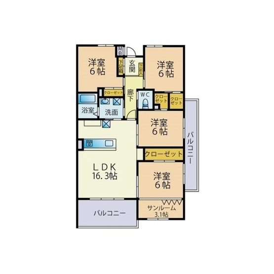【間取り】 | Le parterre 城南