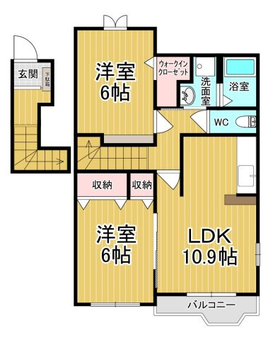 【間取り】 | プロムナードⅢ | ファミリーさん向けのお部屋です♪