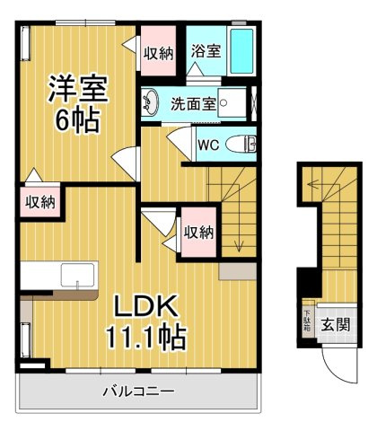 【間取り】 | プレミール晃望台 | カップルさんにオススメのお部屋です♪