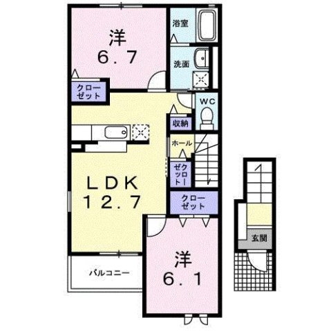 【間取り】 | グリーンハイツ水海道Ａ