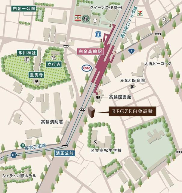 ＲＥＧＺＥ白金高輪の地図