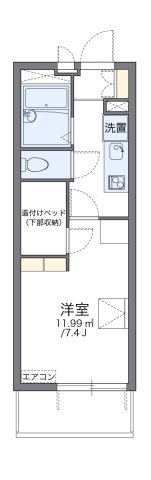 レオパレスアメニティ名古屋の間取り|代表的な間取のため実際の間取とは異なる場合があります