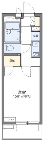 レオパレスパレス中田の間取り