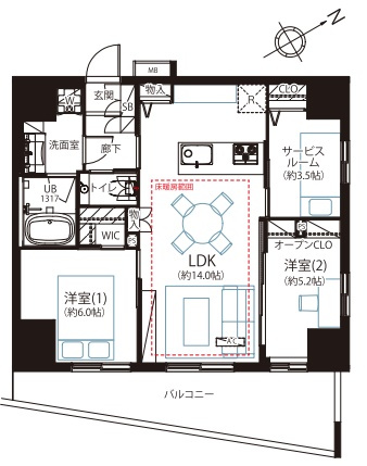 パレステージ上野の間取り