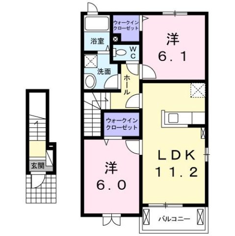【間取り】 | フルールⅡ