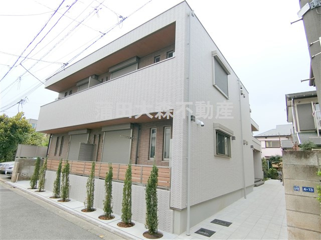 メルヴェーユ久が原の外観|2021年5月築　軽量鉄骨造地上2階建て総戸数6戸
東京都大田区久が原3丁目　東急池上線久が原駅最寄り徒歩10分、御嶽山駅徒歩13分