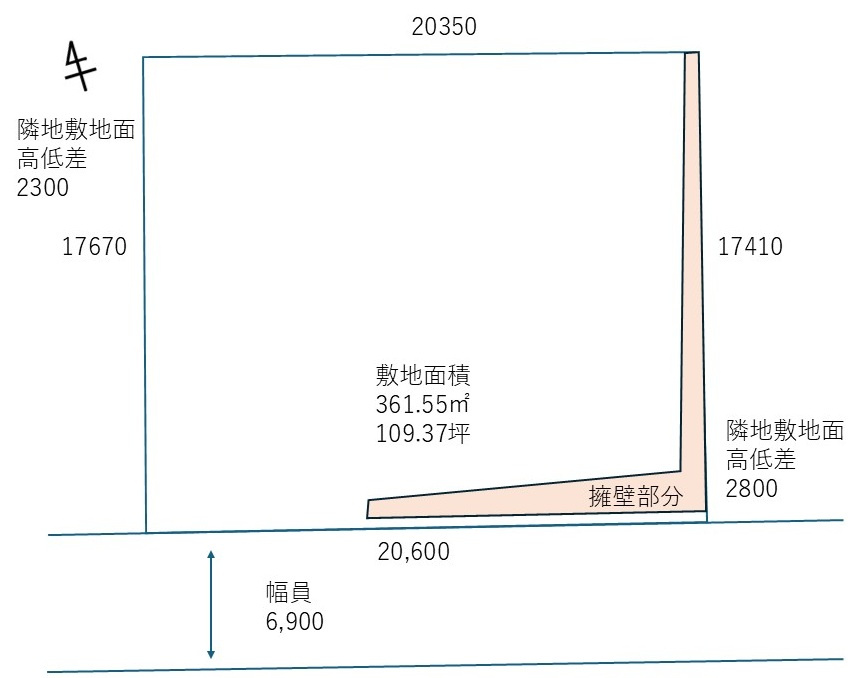 西宮市鷲林寺南町　売土地の土地図