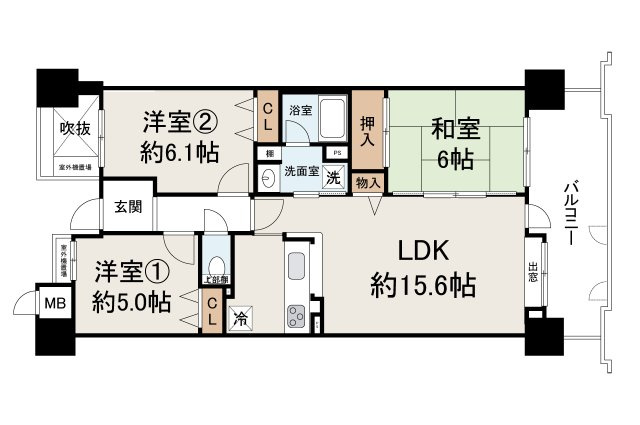 メゾンドール・ラーバン和泉III番館の間取り|現状でのお引渡し。定額リフォームパック（オプション）利用可。詳細はお問合せください。
