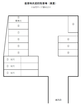 【区画図】 | 座喜味氏契約駐車場(美里)