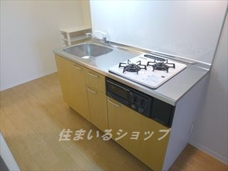 リヴィエール口田のキッチン|２口ガスコンロ・グリル付き