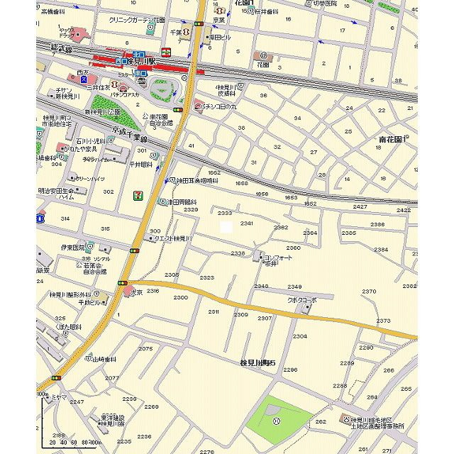千葉市花見川区検見川町５丁目のアパートの地図