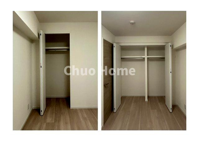 越中島三丁目ハイツ3号棟の収納|居室にはクローゼットを完備し、自由度の高い家具の配置が叶うシンプルな空間です。お子様の成長と必要になる子供部屋を与えるにはぴったりの間取りですね。