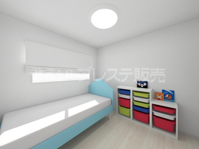 奈良市三碓１丁目の新築一戸建 全３区画の洋室|２号地２階洋室（子供部屋）完成イメージ／全室南向きですので、陽あたり良好です♪